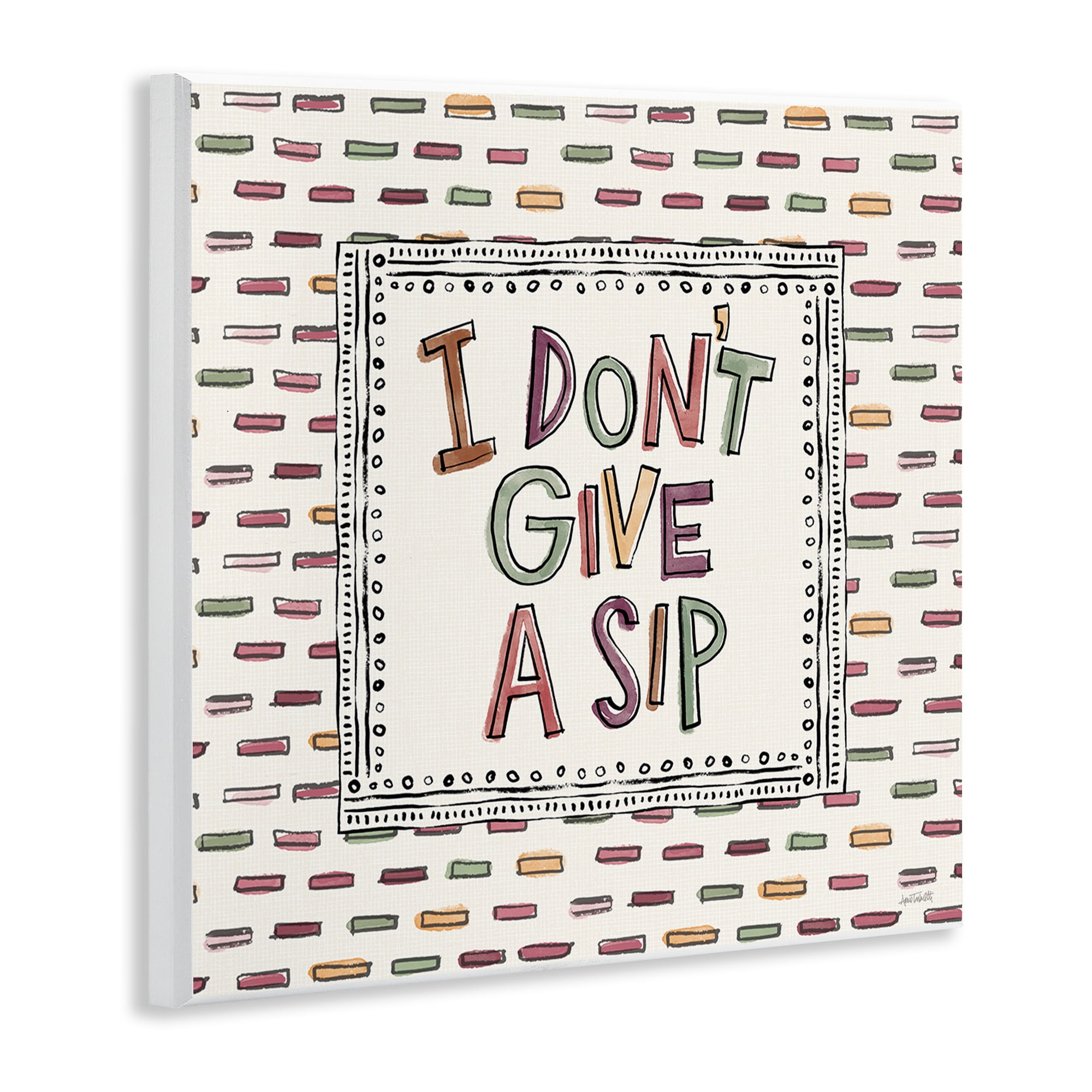 Stupell Industries Wine Sip Sentiment Food & Beverage Painting Unframed Art Print Wall Art, 12 x 12