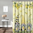 thumbnail image 2 of Tropical Lemon Gnome Shower Curtain, Summer Fruit Shower Curtain Set with Hooks, Spring Summer Waterproof Fabric Shower Curtains for Bathroom Decor, 72x84 Inch Bath Curtain, 2 of 6