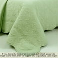 thumbnail image 4 of Cozy Line Victorian Medallion Matelasse Scalloped Edge 100% Cotton 3-Piece Green Quilt Bedding Set, King, 4 of 5