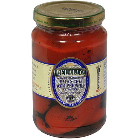 Delallo Roasted Red Peppers In Water, 12 oz (Pack of 12)