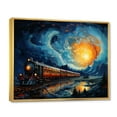 thumbnail image 2 of Designart art Mural Encadré avec Train, art Mural Encadré avec Train, Rails de Train par Vincent un Voyage Jaune et Bleu, Très Grand art Mural Moderne Encadré Doré, Cadre Doré 32x16 Pouces, 2 of 5