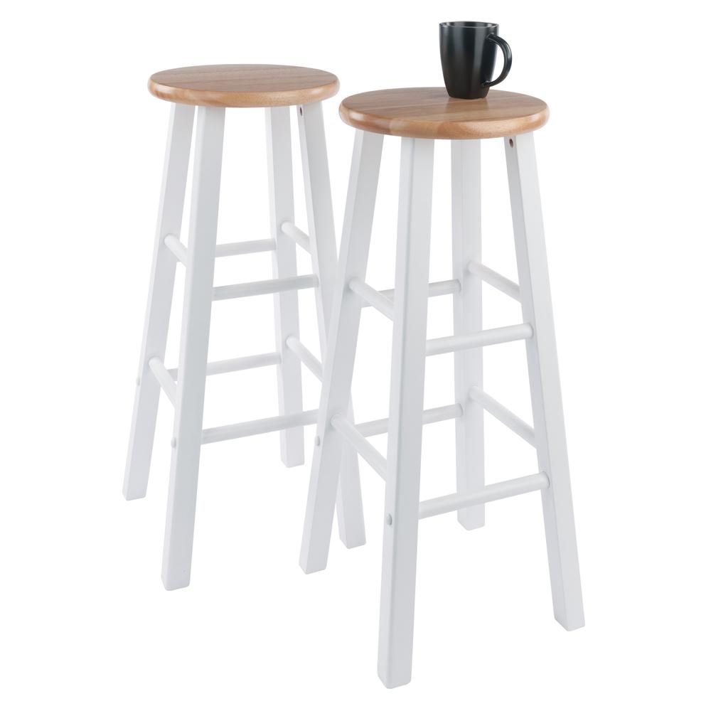 Winsome Wood Element 2-Piece Bar Stools, Natural & White Finish - image 3 of 6