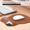 thumbnail image 4 of Ergonomic Mouse Pad with Wrist Support Gel Mouse Pad with Wrist Rest, Comfortable Computer Mouse Pad for Laptop, Pain Relief Mousepad for Office & Home, 9.4 x 8.1 in, Pure Brown, 4 of 12