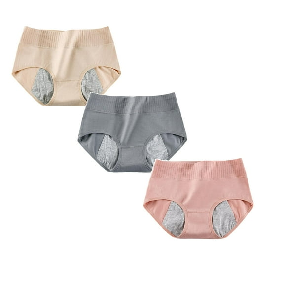 KDFJPTH 3 Pack Leakproof Panties for Women 4 Layer Underwear Ladies Breathable Panties