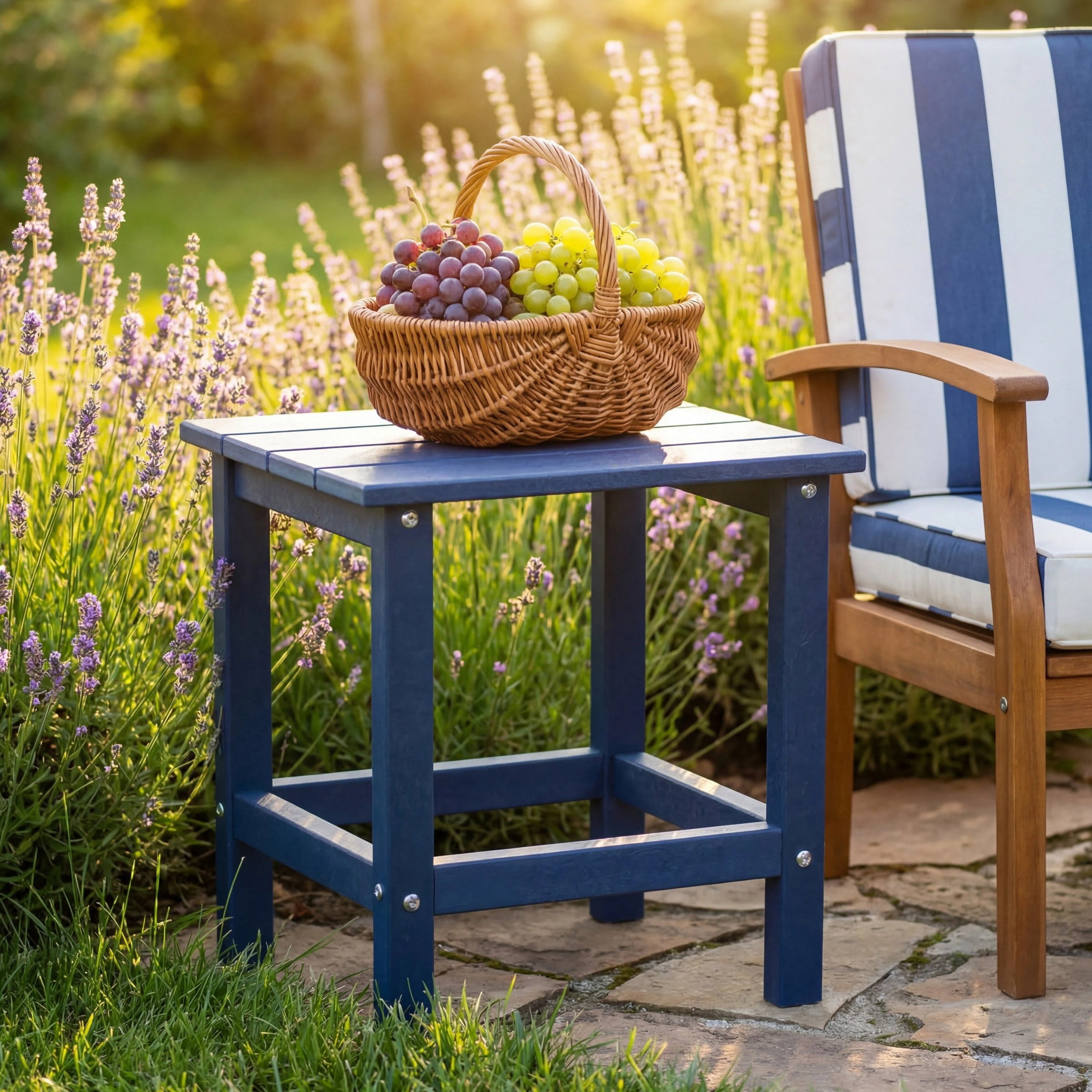 Outdoor Side Table, Patio Side Table, HDPE End Tables for Backyard Pool Porch Garden Lawn