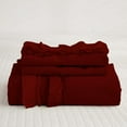 thumbnail image 3 of DNG Creations 5 Piece Double Ruffle Duvet Cover With Zipper Closure ( Solid Burgundy ) All-Season 100% Egyptian Cotton, 800 Thread Count ( Oversized King - Size ), 3 of 6
