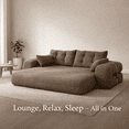 thumbnail image 3 of GOMYHOME 78.7" Convertible Floor Sofa Bed, Teddy Fabric 2-Seat Foldable Sleeper Couch, 3 of 9