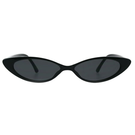 Womens Narrow Thin Cat Eye Plastic Gothic Retro Sunglasses All