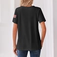 thumbnail image 4 of Trgacdwlo 250th Anniversary USA Shirts Short Sleeves Tops for Women Button V Neck Flag Print Celebration 4th of July Women Graphic Tshirt Black M, 4 of 4