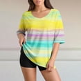 thumbnail image 4 of Shirts For Women 3/4 Sleeve Ladies Tops And Blouses Womens Printed T Shirts Cool T Shirts Petite Tops For Women Half Sleeve V Neck Tops For Women Ladies Graphic T Shirts Ladies Casual Tops, 4 of 6