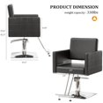 thumbnail image 2 of UBesGoo 360° Swivel Barber Chair with Reclining Back, T-shaped Footrest, Black, 2 of 9