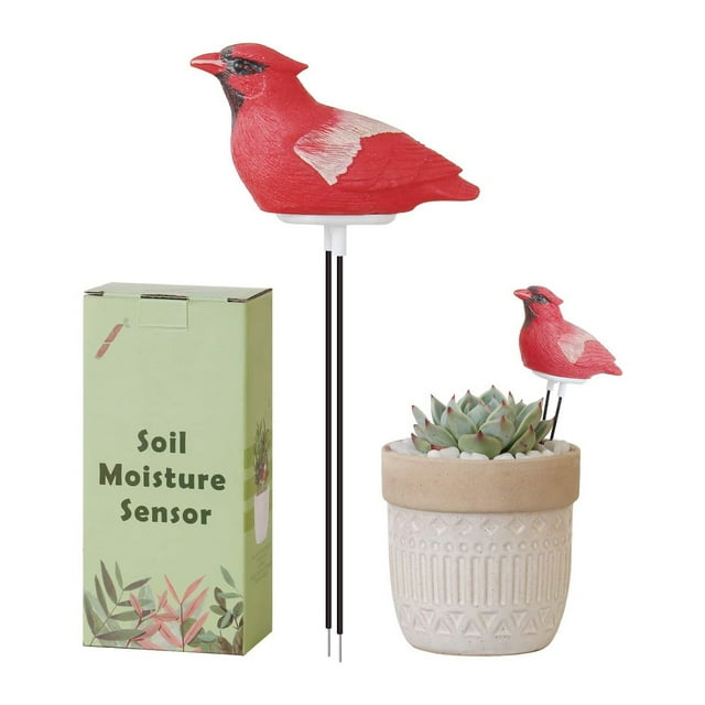 Arroseur de Bonsaï pour Oiseaux, Testeur d'Eau, Hygromètre, Kit d'Outils de Jardinage pour Rappel d'Eau (Rouge)