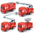 thumbnail image 1 of 4pcs modelos de camiones de lucha contra incendios adornados adornos de adornos para automóvil para fiesta para fiesta, 1 of 5
