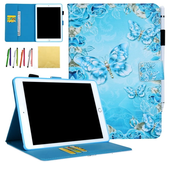 iPad Mini Case, iPad Mini 2/ Mini 3/ Mini 4 Wallet Cover, Allytech PU Leather Flip Wallet Kids Case with Auto Sleep/Wake Feature Smart Folio Stand Cover for Apple iPad Mini 1 2 3 4, Diamond Butterfly