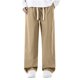 thumbnail image 1 of Pantalones de trabajo de longitud completa para hombre, de color liso, con bolsillos, de pierna recta, 1 of 5