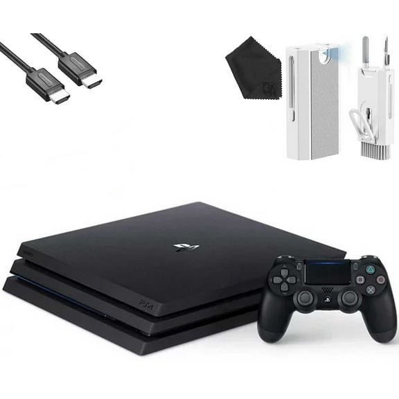 Pre-Owned Sony PlayStation 4 PRO 1TB Gaming Console Black, HDMI Cable With Cleaning Kit ( )