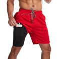 thumbnail image 2 of Swimming Shorts Men, Swimming Trunks With Compression Liner 2 In 1 Quick Dry Stretchy Mens Swim Shorts Surfing Beach Shorts With 2 Zipper Pockets s202, 2 of 4