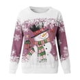 thumbnail image 4 of WEAIXIMIUNG Chandail en Molleton Femme Mignon Mode Hiver Décontracté Bonhomme de Neige Flocon de Neige Imprimé de Noël Col Rond Manches Longues Sweat à Capuche, 4 of 4