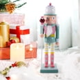 thumbnail image 3 of Christmas Wood Nutcracker Soldier Lovely Nutcracker Ornament Xmas Desktop Decoration, 3 of 6