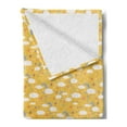thumbnail image 2 of Cartoon Soft Flannel Fleece Throw Blanket, Sky Pattern with Fluffy Clouds Moons Colorful Stars and Falling Snow, Cozy Plush for Indoor and Outdoor Use, 70" x 90", Multicolor, by Ambesonne, 2 of 5