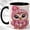 Black, variant on Pink Owl Coffee Mug, Jeweled Owl Mug, Ceramic 11 oz