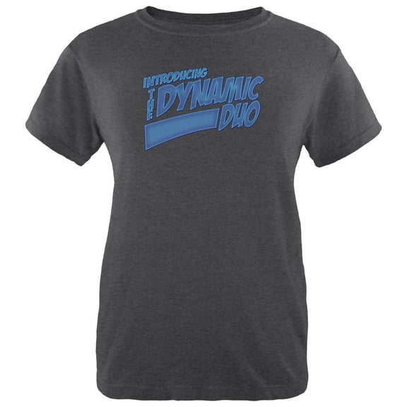 Dynamic Duo Funny Comic Book Womens Heather T Shirt Deep Heather 2XL