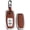 Silver Metal Frame-short-brown, variant on Key Fob Cover for Audi R8 Q5 Q7 S3 S4 S5 S6 S7 S8 SQ5 A4 A5 A6 Leather Metal Frame Full Protection with Keychain
