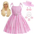 thumbnail image 3 of Disfraz rosa de película para niña, conjunto de ropa con Top estrellado y pantalones, vestido de princesa para fiesta de cumpleaños y Halloween, 2023, 3 of 3