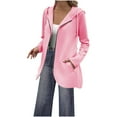 thumbnail image 2 of Homenesgenics Winter Jackets Plus Size ! Women's Street Style Zipper Hoodie Hooded Sweatshirts Long and Plush Jackets Pink M, 2 of 6