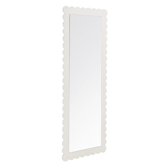 Modway Emmeline Scalloped Rectangle Floor Mirror in White