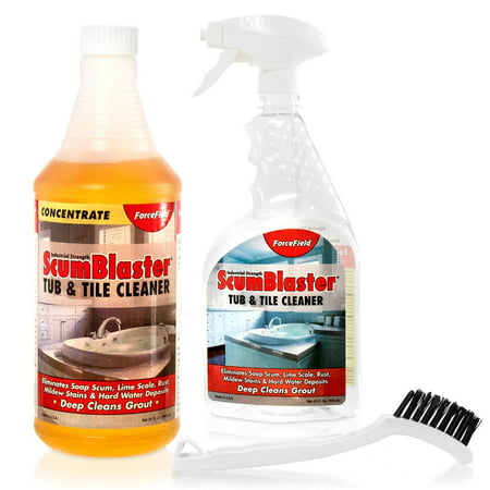 ForceField ScumBlaster: Soap Scum Remover, Tile and Grout Cleaner, Hard Water Stains, Mildew and Rust, Industrial (Best Soap Scum Remover For Tile)