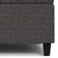 thumbnail image 6 of Simpli Home Harrison 30 inch Wide Transitional Square Small Coffee Table Storage Ottoman in Ebony Tweed Vegan Faux Leather, 6 of 13