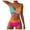 Orange, variant on Women's 2 Piece Colorblock High Waisted Wrap Spaghetti Strap Summer Swimsuit Bikini Set (Black, L)