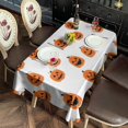 thumbnail image 4 of White Halloween Pumpkins Rectangle Tablecloth 60"x120",Waterproof Polyester Rectangle Table Cloth, Wipeable Spillproof Polyester Tablecloth for Dining, Camping, Indoor and Outdoor, 4 of 6