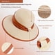 thumbnail image 3 of Sombrero de 56-60cm con circunferencia ajustable, sombrero de paja para mujer, sombrero para sol y playa, protector solar, sombrero de pescador para vacaciones de verano, 3 of 5