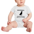 thumbnail image 2 of Warning: Protected by A Smooth Fox Terrier Dog Funny Baby Rompers Bodysuit (White,0-3 Months), 2 of 5