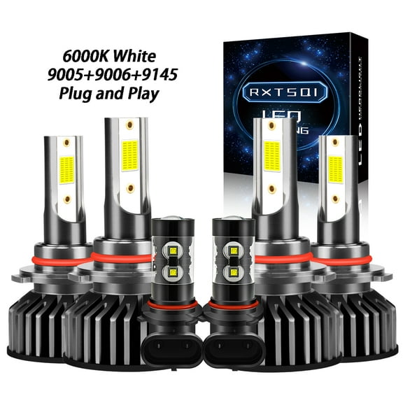 For Chevrolet Silverado 2500 2003 2004 2005 2006 2007 6x White 9005 9006 LED Headlight 9145 Fog Bulbs,f2