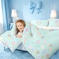 thumbnail image 3 of meiyoeat Pastel Rainbow Initial D Twin Comforter Sets,Floral Gradient Monogram Print Bedding Set For Girl,Reversible,2pcs,1 Comforter and 1 Pillowcase, 3 of 7