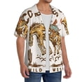 thumbnail image 2 of Honeii Cowboy Up Vintage Wild West for Men's Short-Sleeved Button-Up Collared Shirt Featuring A Pocket, Perfect for Beach Vacations, And Travel Adventures.-3X-Large, 2 of 5