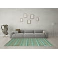 thumbnail image 3 of Ahgly Company Indoor Square Southwestern Light Blue Country Area Rugs, 5' Square, 3 of 4