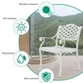 thumbnail image 6 of VIVIJASON 2-Piece Patio Cast Aluminum Dining Chairs, All Weather Outdoor Bistro Dining Chair Set for Balcony, Lawn, Garden, Backyard, Lattice Design White, 6 of 7