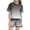 Black, variant on Girls Gradient Ombre Print Summer Outfit, Short Sleeve Crewneck Top and Active Shorts 2-Piece Loungewear Set with Pockets for Girls Juniors