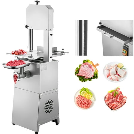 

VEVOR Commercial Electric Meat Bandsaw 1100W Bone Cutting Machine Stainless Steel Blade Bone Sawing Machine 24x18 inch Workbench Meat Cutting Bandsaw Cutting Thickness 0-8.3 inch for Fish Pork Beef