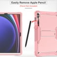 thumbnail image 3 of K-Lion Rugged Case for Samsung Galaxy Tab S9 Plus 12.4 Inch 2023 (Sm-X810/X816B/X818U), Kids Friendly Shockproof Protective Case Kickstand Pen Holder Hard Cover for Samsung Galaxy Tab S9 Plus,Rosegold, 3 of 7