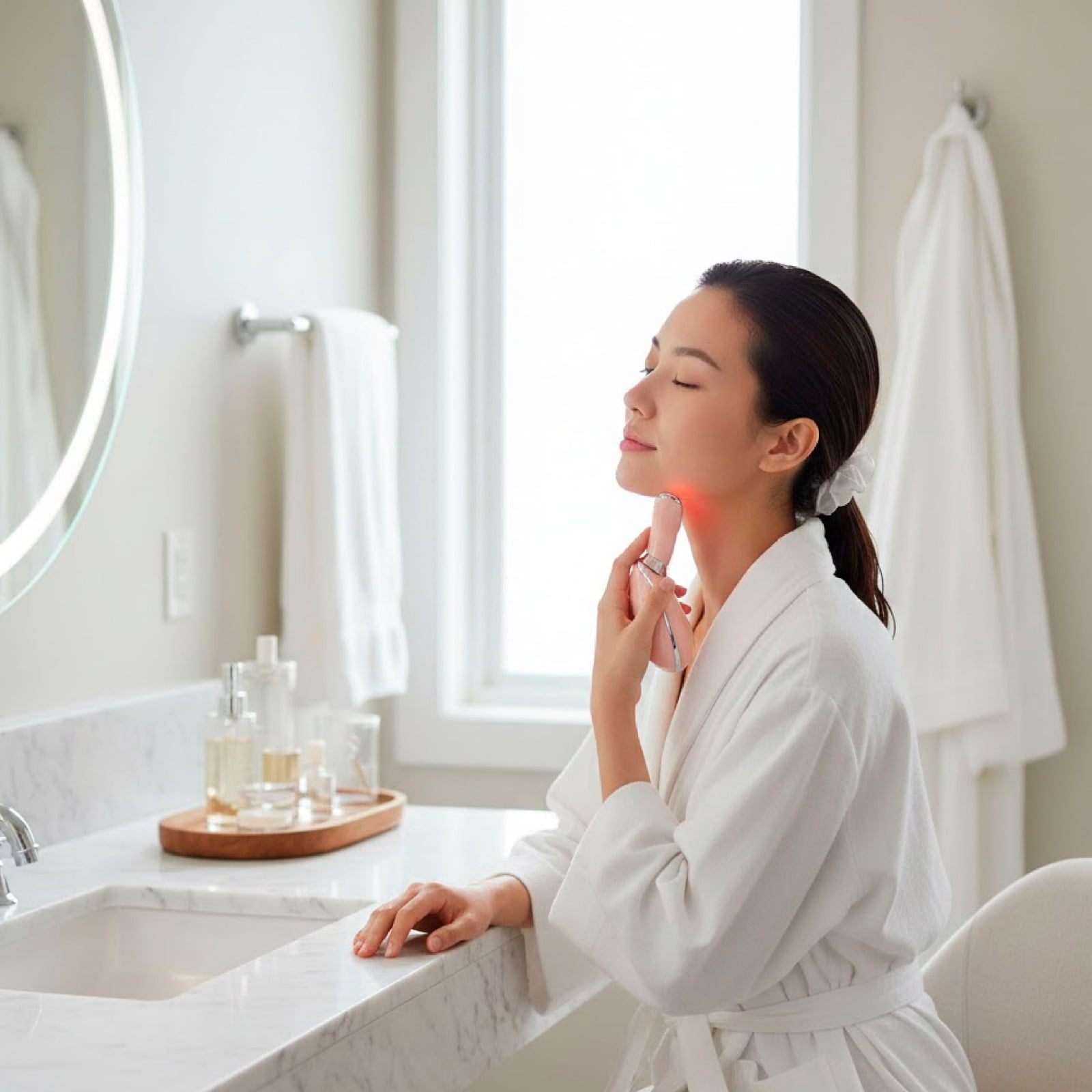 Pursonic 7-in-1 LED Light Therapy Beauty Device - Red Light Therapy Face  Neck Sculpting Wand