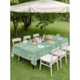 thumbnail image 4 of Outdoor Tablecloth with Umbrella Hole for Patio/Picnic/Party/Camping, Ocean Conch Shell Waterproof Table Cloth Rectangle Table Cover Washable, Coastal Seahorse Coral Bows Vintage Aqua (60"x 84"), 4 of 9
