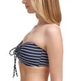 thumbnail image 3 of TOMMY HILFIGER Women's Navy Striped Stretch Lined  Center-Bust Halter Tie Bandeau Swimsuit Top L, 3 of 3