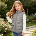 thumbnail image 6 of Girls Puffer Vest Kids Zip Up Padded Gilet Winter Quilted Jackets Fashion Outwear, 6 of 9