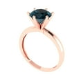 thumbnail image 2 of Solitaire Engagement Ring for Women - 2ct Natural London Blue Topaz in 18K Rose Gold Promise Ring, 2 of 6