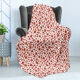 thumbnail image 4 of Abstract Soft Flannel Fleece Throw Blanket, Polka Dots on White Background Bubble Like Design Modern Pattern Print, Cozy Plush for Indoor and Outdoor Use, 50" x 60", Vermilion and White, by Ambesonne, 4 of 5